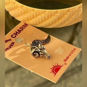 Sterling silver Aries ram zodiac sign horoscope birthday charm capricorn horns